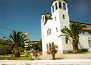 Restaurant behind church